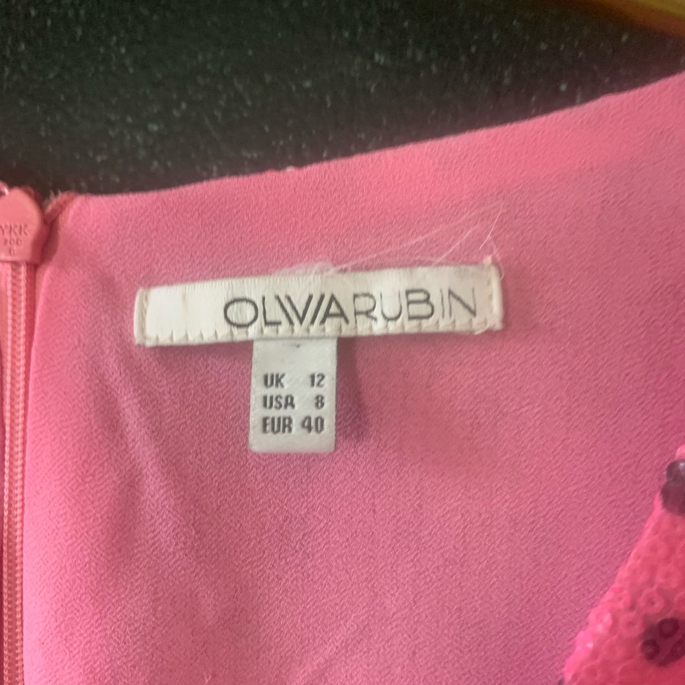 Olivia Rubin 'Imogene pink polka dot sequin dress UK 12 US 8 EUC - Picture 6 of 8